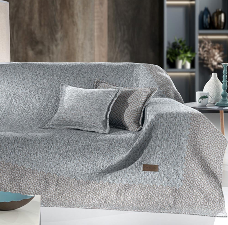 Ριχτάρι Chenille-Polycotton Τριθέσιος 180x300εκ. Libra Grey Guy Laroche (Ύφασμα: Polyester, Χρώμα: Γκρι) - Guy Laroche - 1133030222014